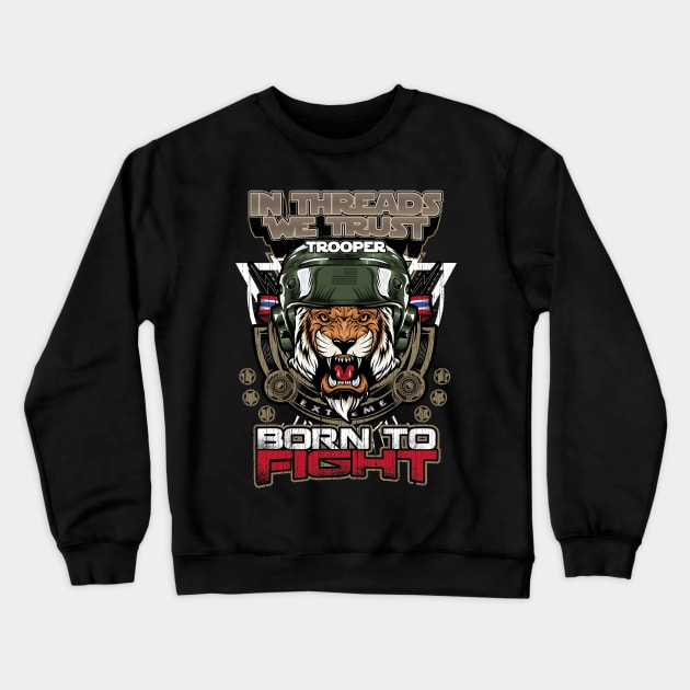 TROOPER TIGER AIR FORCES Crewneck Sweatshirt by JOISDRAW ART